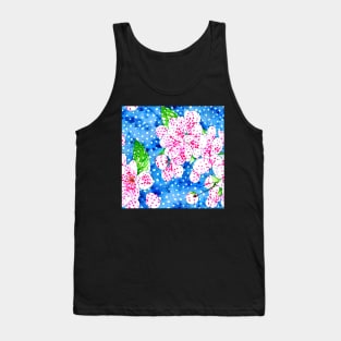 Cherry blossom and polka dots grandmillennial style pattern Tank Top